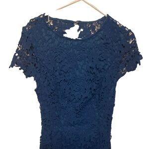 Lulus  blue backless lace dress size small